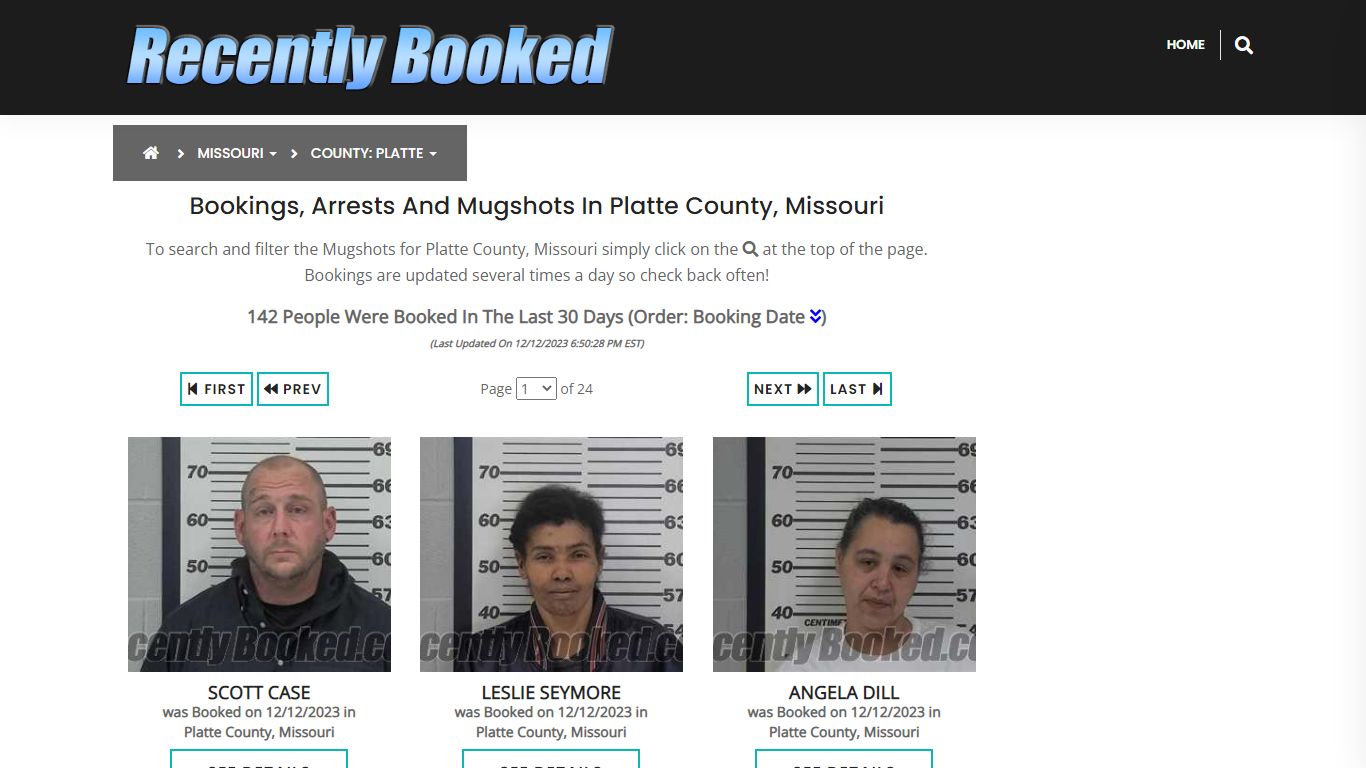 Recent bookings, Arrests, Mugshots in Platte County, Missouri